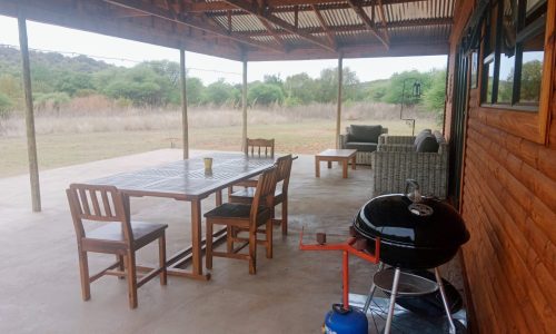 Firefly has a large patio with patio furniture, dining room table, weber braai, gas skottel braai
